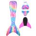 shepretty mermaid tail for swimming for children with mermaid fin 3-m9 130