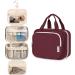Narwey Hanging Travel Toiletry Bag for Women - Wine Red Medium Size Organizer for Cosmetics and Makeup - Buy Online on GoSupps.com