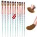Saviland Acrylic Nail Brush Set   10PCS Kolinsky Acrylic Brushes for Acrylic Application  Crystal Texture Nail Brushes for Acrylic Powder Nail Salons and Beginners  Size 4/6/8/10/12/14/16/18/20/22