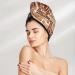 Hand Drawn Vintage Coffee Microfiber Hair Towel | Soft Super Absorbent Hair Wrap for Women | Quick Dry Coral Velvet Cap for Long Curly & Thick Hair - Buy Online on GoSupps.com