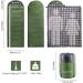Eackrola Lightweight Waterproof Sleeping Bag for 3-4 Season Camping - Army Green-Flannel - Buy Online on GoSupps.com