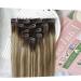 Laavoo Ombre Clip-In Hair Extensions - Real Remy Hair 70cm Dark Brown Balayage 5 Pieces Lightweight & Easy to Use - Buy Online on GoSupps.com