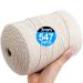 AIFUN Macrame Cord 3mm X 547yd Not Dyed 100% Natural Cotton Macrame Rope  4 Strand Twisted Cotton Cord Rope for Handmade Wall Hanging  Plant Hangers  Crafts  Knitting  Gift Wrapping(3mm X 500m)