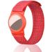 Dingfeiyu Airtag Wristband for Kids Adult Apple Airtag Waterproof Bracelet Adjustable Anti Lost Airtag Wristband Nylon for Toddler Child and Men Women (red)