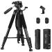 Tripod Camera Tripods, 74" Tripod for Camera Cell Phone Video Photography, Heavy Duty Tall Camera Stand Tripod, Professional Travel DSLR Tripods Compatible with Canon Nikon iPhone, Max Load 15 LB 74" Black