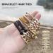 Gold Plated Ponytail Holders Scrunchies - Soft Elastic Hair Ties Bracelet - Trendy Hair Accessories for Women in Khaki - Buy Online on GoSupps.com