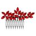 NOLITOY Wedding Hair Side Comb Bride Crystal Headpiece Full Red Rhinestone Hair Side Comb Wedding Hair Accessories for Women and Girls Supplies