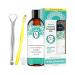 Mouthwash - 237 ml of natural alcohol-free mouthwash for cleaning teeth | with tongue scraper and toothbrush for oral hygiene health and repairing dry teeth