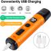 Casfuy Dog Nail Grinder with 2 LED Light - 2-Speed Electric Pet Nail Trimmer for Dogs and Cats - Professional Grooming & Smoothing - Orange - Buy Online on GoSupps.com