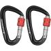 Flintronic Twist Lock Aluminum Carabiner Hook - 12KN Black - Ideal for Hammocks Swings Camping & Fishing - Durable Outdoor Equipment - Buy Online on GoSupps.com