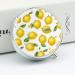 Round Yellow Lemon Print Pill Box | 3 Compartment Portable Medicine Organizer | Decorative Metal Pocket Pill Case - Style-15 - Buy Online on GoSupps.com
