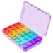 Pill Box 4 Times a Day 7 Days Pill Organiser Box with 28 Compartments Weekly Pill Case for Morning Noon Evening and Bed Time (Purple)
