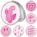 6 Pcs Pink Preppy Compact Mirror for Purse Mini Magnifying Portable Makeup Mirror Small Pocket Mirror Handheld Double Sided Cosmetic Mirror Folding Travel Mirror for Women Girls