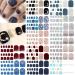 NAILDOKI Nail Stickers 6 Sheets x 22 Pieces Full Wraps Nail Polish Strips Self-Adhesive Gel Nail Art Decals for Women Girls F2-02n