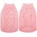 Mihachi Turtleneck Dog Sweater - Cable Knit Winter Coat with Leash Hole | Ideal New Year Gift for Small Pets | Flesh Pink - Buy Online on GoSupps.com