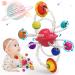Baby Teething Toys for Babies 6-12-18 Months Textured Planet Hand Catching Ball Hand Teether Baby Rattle Toy 6 to 12 Month Multi Sensory Learning Infant Loop Toy Ball Baby Girl Boy Gift Grasp Chew Toy