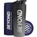 Beyond Fitness Premium Insulated Stainless Steel Protein Mixer Shaker Supplement Bottle - Metal and BPA Free Grey & Black