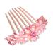 Sankuwen Women Rhinestone Inlaid Flower Hair Comb Hairpin Barrette Accessory (Style-C Pink) Style-C(Pink)