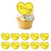 SwirlColor Mothers Day Cupcake Toppers 10Pcs Unique Small Happy Mother's Day Cake Topper Gold Acrylic Cupcake Decoration for Mother's Day Birthday Party Cake