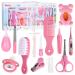 FantasyDay 13pcs Healthcare and Nursery Healthcare and Grooming Kit Including Baby Brush Comb Scissors Nail Clippers Nail File Tweezer Baby Gift for New Mom(Pink)