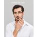 ANRRI Blue Light Glasses for Men - Semi Rimless Rectangle Black Metal Frame - UV Blocking Computer Glasses A1-Black - Buy Online on GoSupps.com