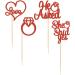 Gyufise 24 Pieces Red Glitter Engagement Cupcake Toppers He Asked She Said Yes Diamond Ring Heart Cupcake Picks for Wedding Bridal Shower Party Cake Decorations - Buy Online on GoSupps.com