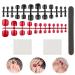 Niceneeded 48PCs False Nails Tips Kit False Nails Artificial Fake Toenail full nail fingernails with 2 leaves of double-sided nail glue stickers (red & black)
