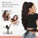 FLUFYMOOZ 26 Inch Drawstring Ponytail Extension - Long Curly Wavy Hairpiece for Women, Deep Brown with Dirty Blonde - Natural Synthetic Hair - Buy Online on GoSupps.com