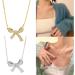 KUAIYIJU Butterfly Necklace with Rhinestone Bow - Stylish Gold Accessory for Women & Girls - International Shipping - Buy Online on GoSupps.com