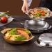 OUSIKA Saucepan Flat Bottom Stainless Steel Paella Frying Pans with Handles Non-Stick Saucepan Cooking Pot Kitchenware Cookware Kitchen Utensils Pans - Buy Online on GoSupps.com