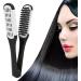 Hair Straightener Brush Anti Static Dual Brush Comb Professional V Shaped Clamp Styling Comb Hair Straightening Comb Hairdressing Tool for Home Travel - Buy Online on GoSupps.com