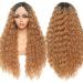 Sylhair curly lace front wig for black women 30 "/75cm dark root ombre red brown water shaft synthetic hair wig transparent lace hair approach