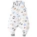 Chilsuessy Toddler Sleeping Bag with Feet 2.5 Tog (CPC Certification) Baby Sleeping Sack with Legs Pyjamas Infant Walking Cotton Wearable Blankets Panda forest 80cm/2-3 Years