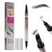 Crayon sourcils Waterproo Micro Waterproo pour femme crayon sourcils 2 en 1 double extr mit pointe carr e inclin e 4D et pointe ultra fine sourcils ressemblant des cheveux sauvages 05 Noir