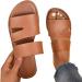 Buy Puzzlegame Women's Dark Brown Flat Ribbons Sandals - Summer Leisure Open Toe Rubber Shoes Size 37 EU for Shopping & Swimming - Buy Online on GoSupps.com