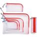 HERMA 20008 City Bag A5 - Transparent Red Zipper Lockable Cosmetic Bag for Makeup Fluids & Toothbrush - 26x20 cm Zip Pocket - Buy Online on GoSupps.com