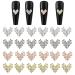 3D Heart Nail Charms 80 Pcs Metal Love Heart Nail Art Charms Gold Silver Shiny Nail Jewels Gems Nail Studs for Nail Art Decorations DIY Crafts (Heart)