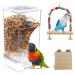 Transparent feed dispenser: automatic feeder automatic acrylic bird feed dispenser with a wall swing and springboard bird feeder for budgies nymphic peony papagei