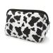 Cosmetic Bag Waterproof Neoprene Zipper Pouch Travel Portable Toiletry Makeup Bags Organizer Case for Women and Girls Cow Print