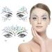 2pcs Crystal Tattoos Festival Face Jewels Rhinestones Gems Stickers Body Temporary Tattoos Bindi Eyes Stones Mermaid for Rave Party Face Rocks Collection A 2pcs