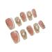 Handmade Wearing Nail Panel Pink Sparkling White Nail Beauty(S)
