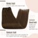 Fshine 35cm Clip-In Extensions - 120g Brown Remy Human Hair 7 Pcs Double Tress - Smooth #4 for Women - Buy Online on GoSupps.com