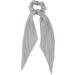 Stylbreaker women hair tie pleated with a bow in retro style elastic scrunch braid hair band 04027014 color: light gray