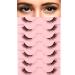 Half Lashes Natural Look Wispy Eyelashes Short Cat Eye 3/4 Corner False Eyelashes 8D Fluffy Mink Lashes Light Volume Soft Fake Eyelashes 7 Pairs Pack By Milllruez
