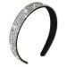 Sibba 1 PC Headband Rhinestone Wide Hair Band Headpiece Bridal Wedding Fashion Fancy Jeweled Bling Silver Beaded Sparkly Faux Diamond Crystal Sparkle Sequin Headwear Birthday Dressy Girl Women