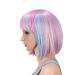 SWACC Short Straight Bob Wig with Bangs - Colorful Synthetic Cosplay Wig for Women & Kids, Ideal for Daily Party Fun! (Pink Blue Blonde Multi-Colored) + Wig Cap - Buy Online on GoSupps.com