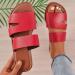Fanelod Flat Summer Sandals for Women | Comfortable Open Toe Rubber Sandals | Leisure Beach Shoes in Red - 40 EU - Buy Online on GoSupps.com