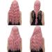 Pretfy Long Pink Curly Wig 26 - Natural Wavy Hair Wig with Bangs for Women - Heat Resistant Synthetic Wig in Pink - Ideal for Cosplay, Parties, Halloween - Buy Online on GoSupps.com
