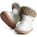 MINBEI Baby Girls Soft Leather Waterproof Winter Snow Boots - Toddler Girls Pink White Rose Gold Brown - Size 9.5 UK Child S411 White - Buy Online on GoSupps.com