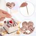 60Pieces Heart Cupcake Toppers Champagne Valentines Day Cupcake Toppers Decorations Double Colors Heart Shaped Cupcake Cake Decorations for Valentine Wedding Party Mother's Day - Buy Online on GoSupps.com